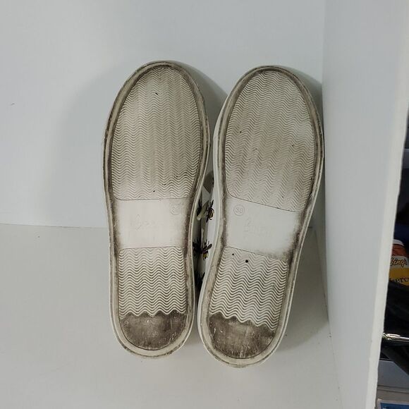 Boden Hollie White Leather Embroidered Bee Sneakers Women's Size EU 38 - Picture 11 of 12